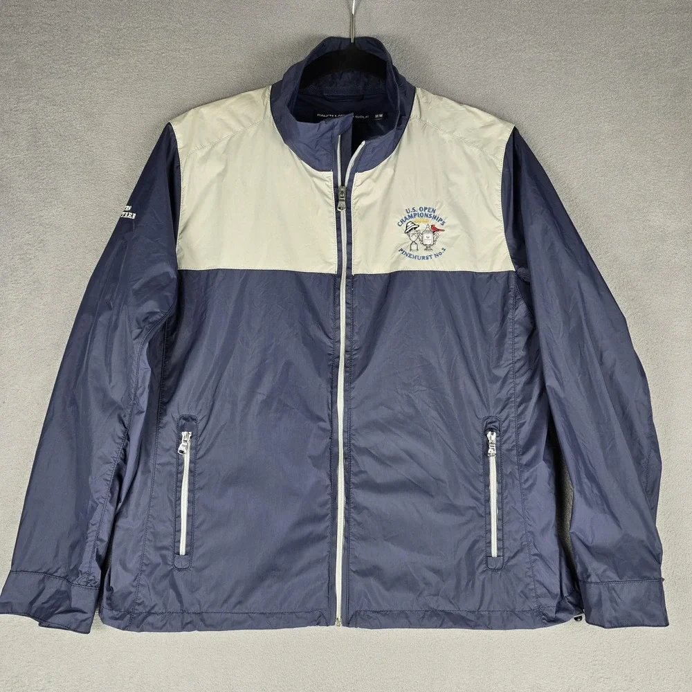 Ralph Lauren Golf Jacket Mens Medium Blue White US Open Pinehurst Volunteer 2014